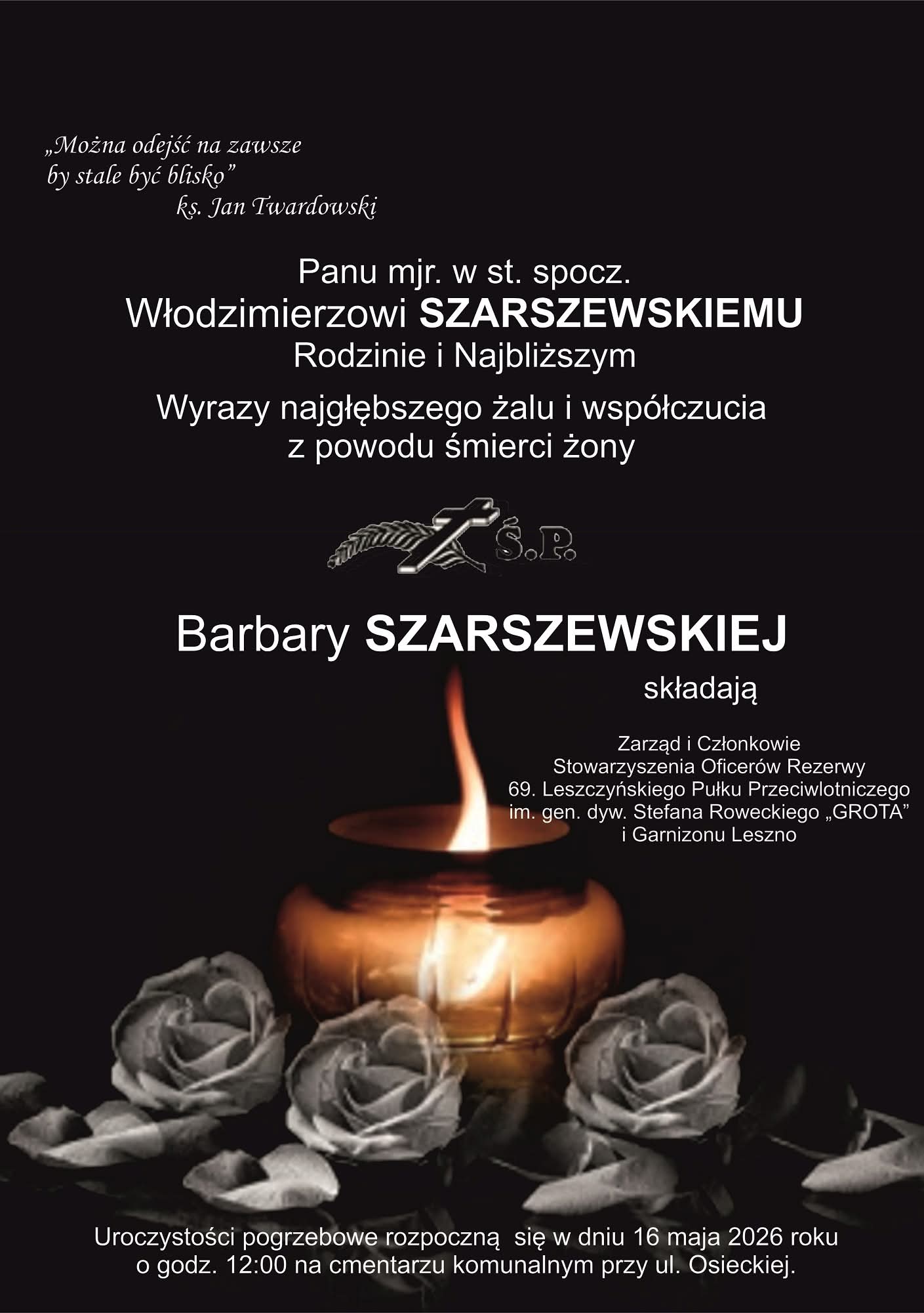 kondolencje wszarszewski
